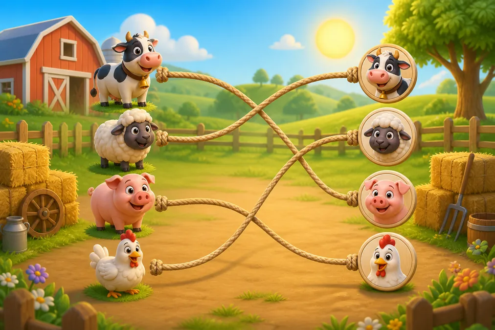 Cute Farm Match Puzzle: How Ropes Turn Matching Into a Map