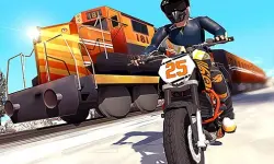Tricky Bike Stunt vs Train Racing Game