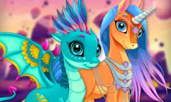 Cute Unicorns And Dragons Puzzle