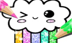 Kawaii Coloring Book Glitter - Drawing Book