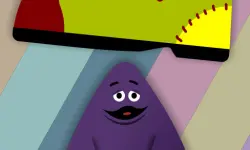 Grimace vs giant clown shoes
