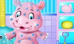 Baby Hippo Bath Time - Pet Care