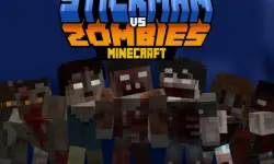 image Stickman vs Zombies Minecraft