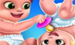 Baby Twins Caring Day