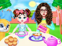 Mom And Taylor Washing Clothes