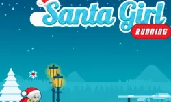 Santa Girl Running