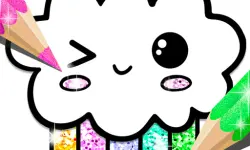 Kawaii Coloring Book Glitter