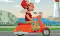 City Scooter Ride Coloring