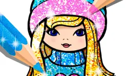 Girls Coloring Book Glitter